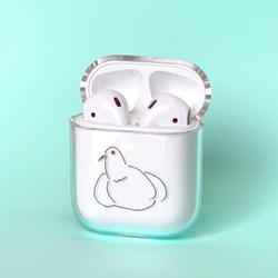 ＊お座りマダム＊ AirPods 透明 ケース クリア トリ 鳥 ハト 鳩 インコ Bird 第3世代 pro プロ 3枚目の画像