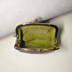 ふっくら　がま口財布　イタリア革使用　Sサイズ　コロンとかわいい小さいサイズです 2枚目の画像