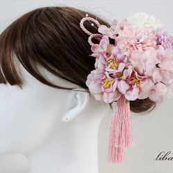 【お試し価格】成人式・卒業式・袴に　【１１本】きれい色ピンク系髪飾り　 1枚目の画像