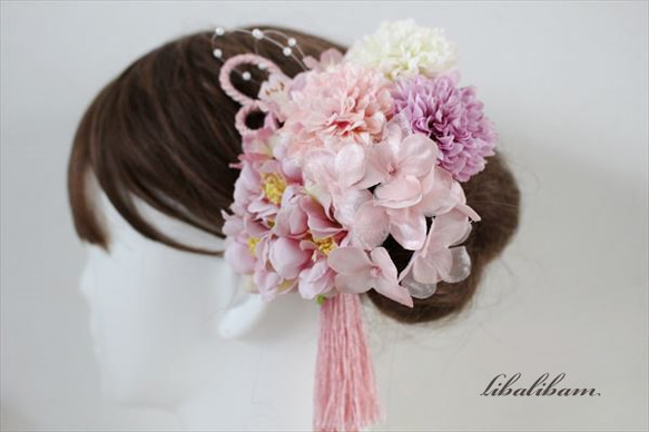 【お試し価格】成人式・卒業式・袴に　【１１本】きれい色ピンク系髪飾り　 2枚目の画像