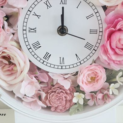【受注制作】開店祝い　結婚式に　花時計   ピンク系ローズ　フラワー時計 3枚目の画像