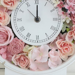 結婚式・結婚祝いに　花時計  ピーチピンク系薔薇　　フラワー時計 3枚目の画像