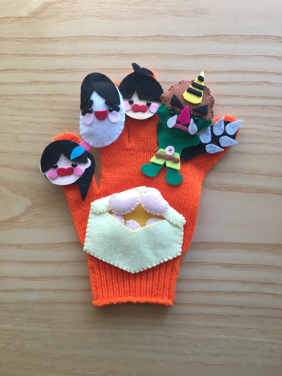 ♡再販×3 手袋シアター☆豆まき(節分)緑鬼ver. おもちゃ・人形 erikoro