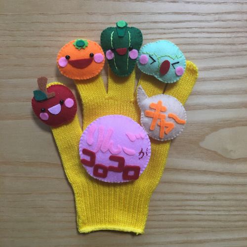 kanon様オーダー品　手袋シアター　花火　りんごコロコロ指人形 ♡再販×3♡手袋シアター☆りんごがコロコロ☆ おもちゃ・人形