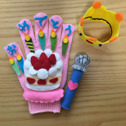 kanon様オーダー品　手袋シアター　花火　りんごコロコロ指人形 ♡再販×3♡手袋シアター☆りんごがコロコロ☆ おもちゃ・人形