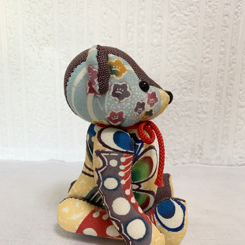 紅茶染め キツネ ちゃん ハンドメイド ぬいぐるみ テディベア Tamubear