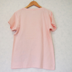 【送料無料】レディースTシャツ/手染め紅型の「流れる星と桜」（ピンク） 4枚目の画像