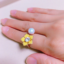 【大人かわいい】botanical flower ring 2枚目の画像