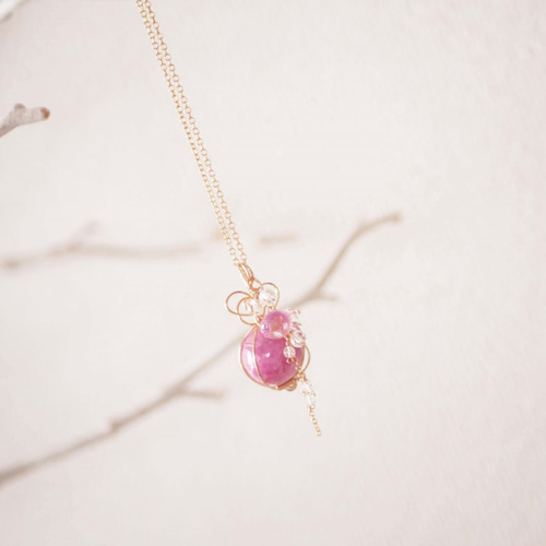 インカローズ✴ワイヤーラッピングネックレス インカローズ ペンダントトップ ワイヤーラッピング ネックレス 14kgf