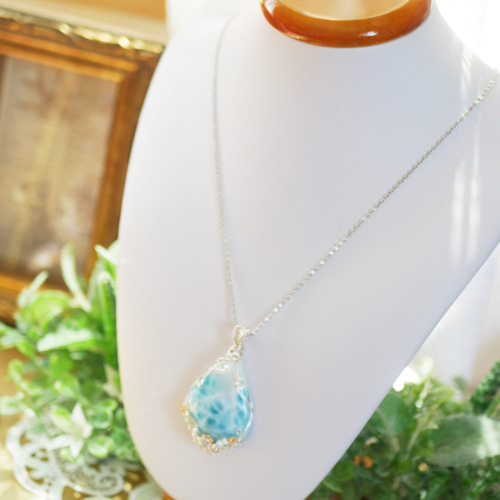 ラリマー＊月下美人 ペンダントトップ ネックレス・ペンダント