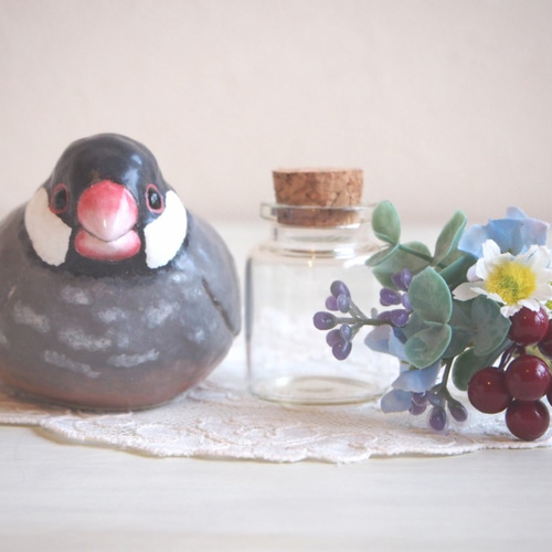 手乗り文鳥の花器(桜文鳥) 一輪挿し・花瓶・花器 Kiraraca｜夏季休業
