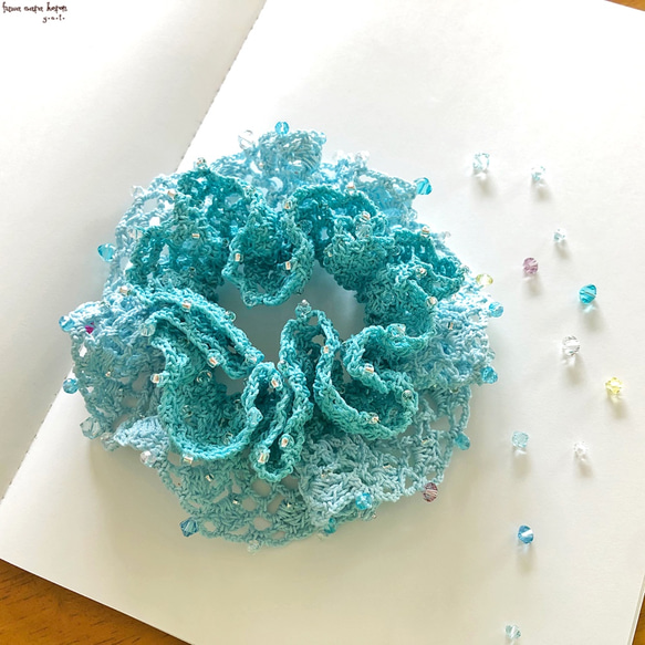 blue hawaiian : crystal sweets シュシュ 3枚目の画像
