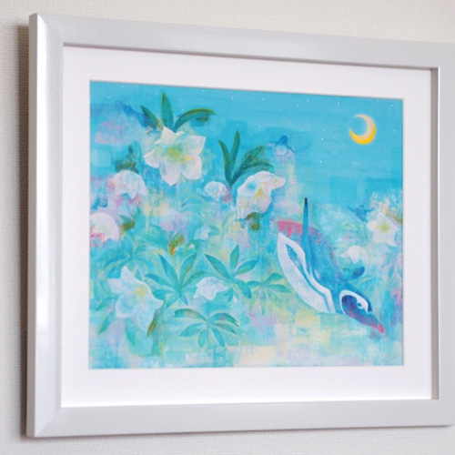 水彩画クリスマスローズマーメイド紙冬の絵絵画アートインテリア