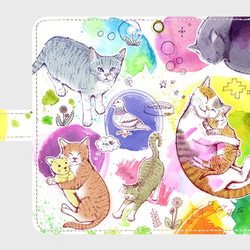 夢見る猫の手帳型スマホケース《受注生産：iPhone対応》 1枚目の画像