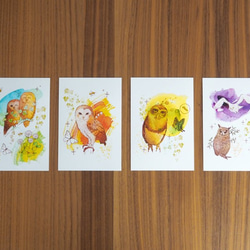 マキバドリの「ふくろう物語」ポストカード４枚セット 2枚目の画像