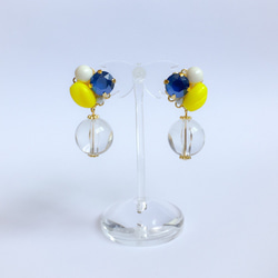 yellow blue bijou ピアス/イヤリング 2枚目の画像