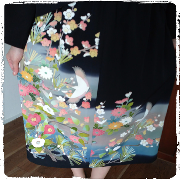 最新作 1 留袖  スカート セットアップ  着物リメイク 結婚式 入学式 8枚目の画像