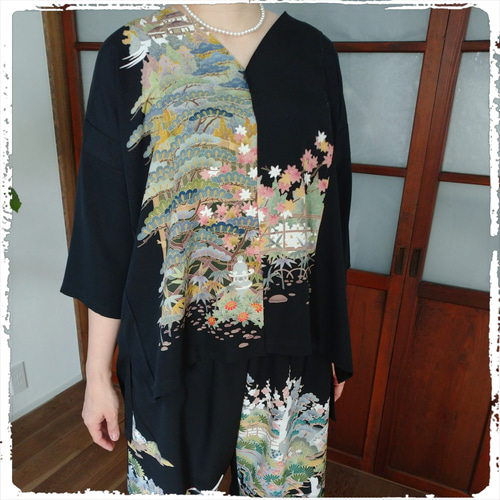 最新作 41 作家物 留袖 パンツ セットアップ 着物リメイク 結婚