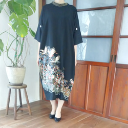 新作 2 ドルマン袖 ワンピース フォーマル 卒業式 着物リメイク 着物