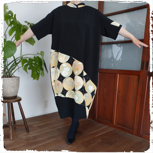 着物リメイク／ドルマン袖／ワンピース★サイズLL～3L 着物リメイク／ドルマン袖ワンピース☆サイズLL～3L 着物リメイク