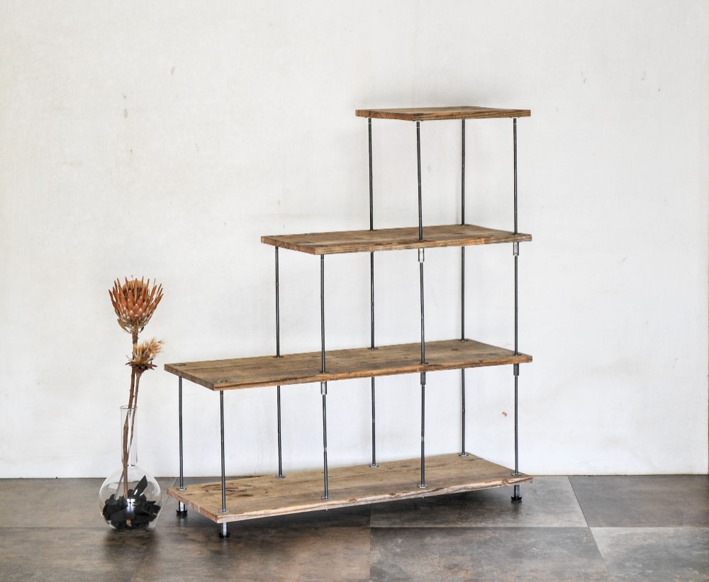 古材のシェルフ　植物プランツ　観葉植物　【サイズオーダーご相談ください】