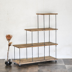 即納】wood iron shelf 970*1200*225 アイアン シェルフ