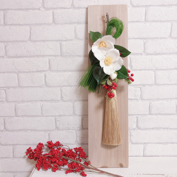 白椿のお正月飾り しめ縄・しめ飾り Mizuka Style つば木 水香 通販