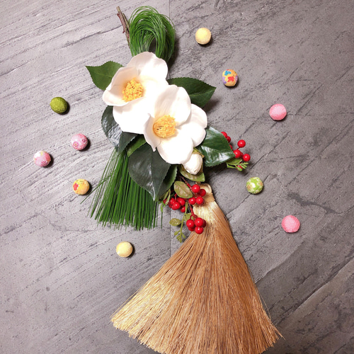 白椿のお正月飾り しめ縄・しめ飾り Mizuka Style つば木 水香 通販