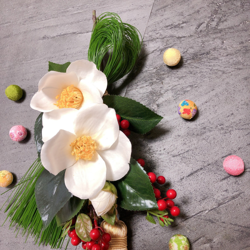 白椿のお正月飾り しめ縄・しめ飾り Mizuka Style つば木 水香 通販