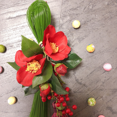 白椿のお正月飾り しめ縄・しめ飾り Mizuka Style つば木 水香 通販