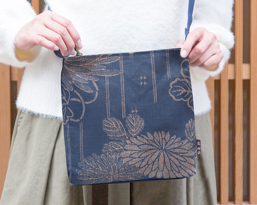 古布　グラニーバッグ　藍染　型染　ハンドメイド　柿渋染め 古布グラニーバッグ藍染型染ハンドメイド柿渋染め