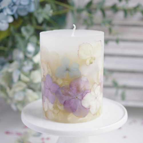 ボタニカルキャンドル ガーベラ 白ピンク キャンドル・キャンドル  