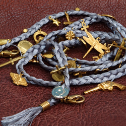 【Jasmine】Antique Charm bracelet シルクのような光沢が上品なチャームブレスレット 3枚目の画像