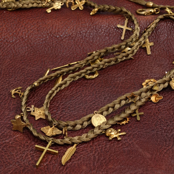 【Jasmine】Antique Charm bracelet シルクのような光沢が上品なチャームブレスレット 4枚目の画像