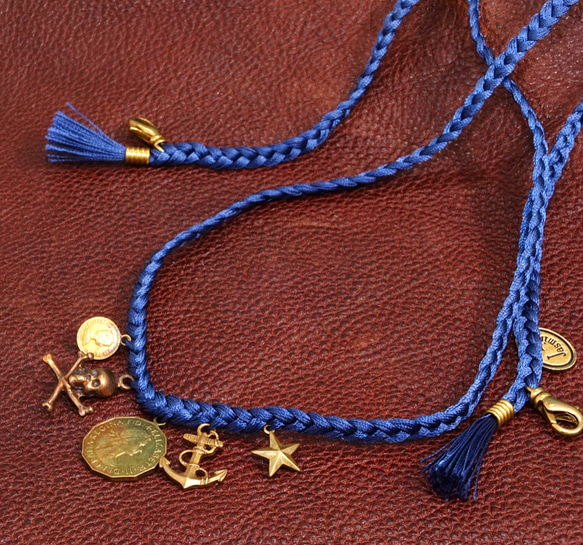 【Jasmine】Antique Charm bracelet シルクのような光沢が上品なチャームブレスレット 2枚目の画像