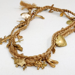 【Jasmine】Antique Charm bracelet シルクのような光沢が上品なチャームブレスレット 3枚目の画像