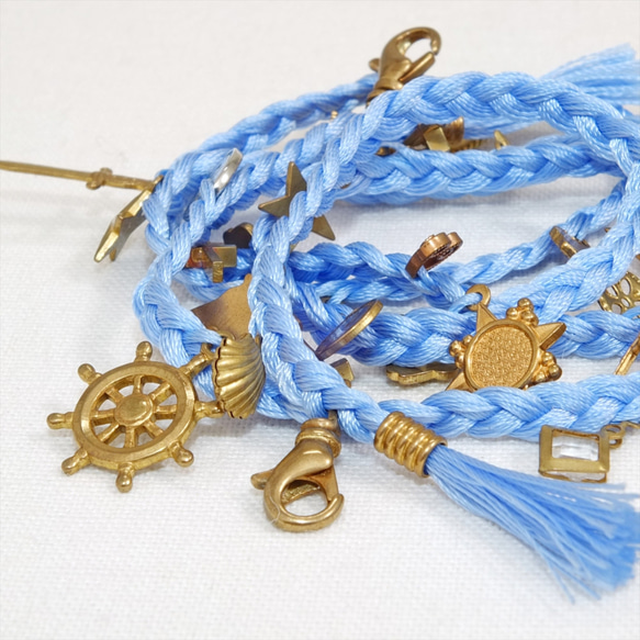 【Jasmine】Antique Charm bracelet シルクのような光沢が上品なチャームブレスレット 3枚目の画像