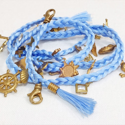 【Jasmine】Antique Charm bracelet シルクのような光沢が上品なチャームブレスレット 4枚目の画像