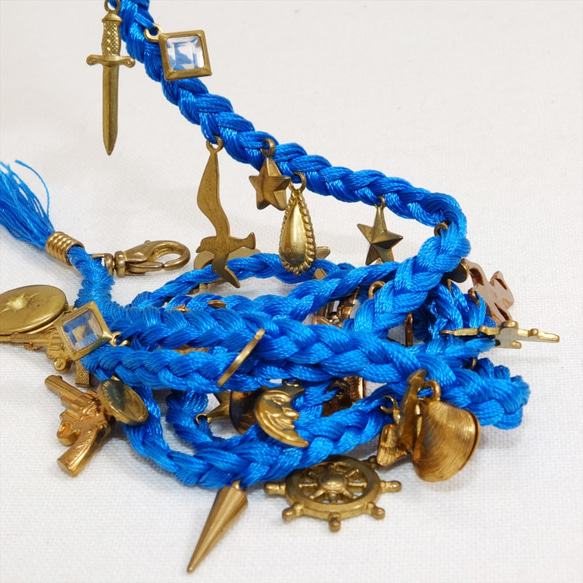 【Jasmine】Antique Charm bracelet シルクのような光沢が上品なチャームブレスレット 2枚目の画像