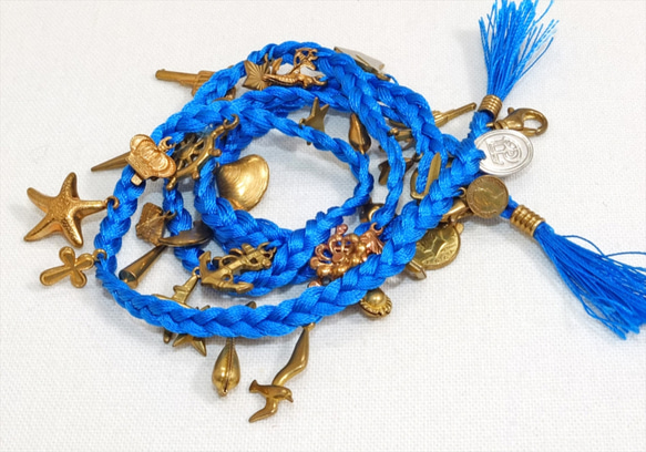 【Jasmine】Antique Charm bracelet シルクのような光沢が上品なチャームブレスレット 3枚目の画像