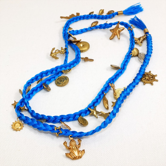 【Jasmine】Antique Charm bracelet シルクのような光沢が上品なチャームブレスレット 4枚目の画像