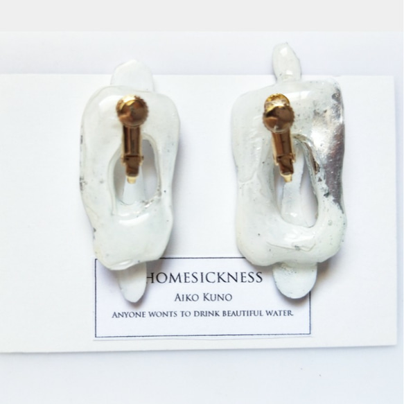 Asymmetric earrings /eda /white 4枚目の画像