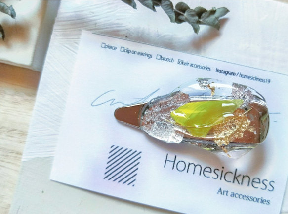 mixedmedia clear hairclip yellow 2枚目の画像