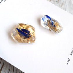 Painting ice earring navyblue 2枚目の画像