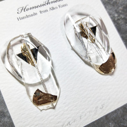 Beautiful water earrings/no.1/silverline +gold 1枚目の画像
