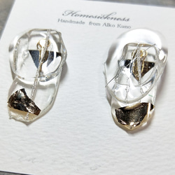 Beautiful water earrings/no.1/silverline +gold 2枚目の画像