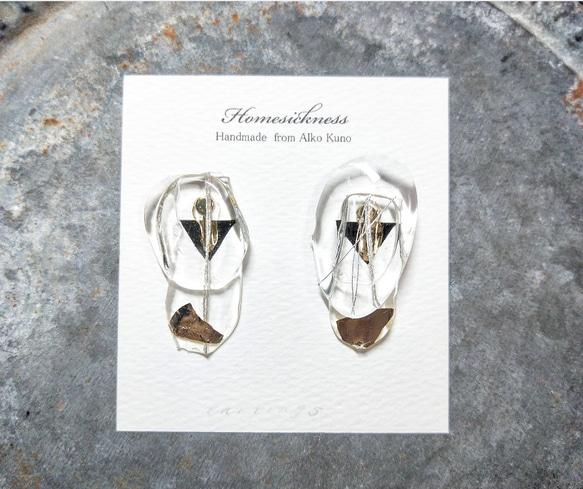 Beautiful water earrings/no.1/silverline +gold 4枚目の画像