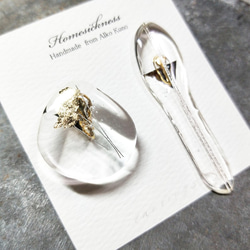 Beautiful water earrings /no.2 /silver line+gold drop 1枚目の画像