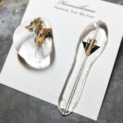 Beautiful water earrings /no.2 /silver line+gold drop 3枚目の画像
