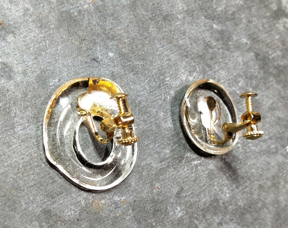 Beautiful water /earrings 03/ hoop+drop 3枚目の画像